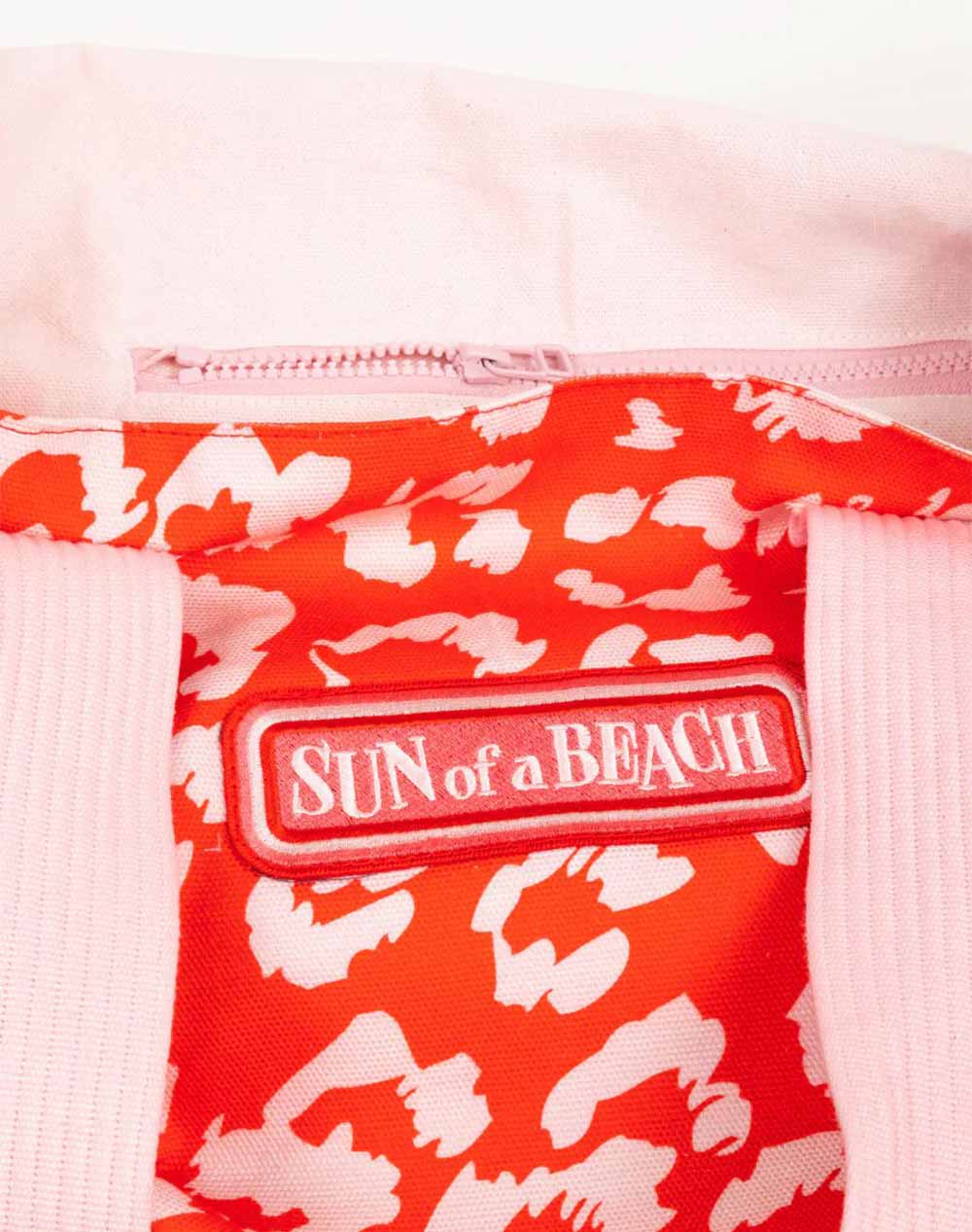 SUN OF A BEACH Red Leopard | Tote Beach Bag (Rozměry: 53 x 36 x 11 cm)