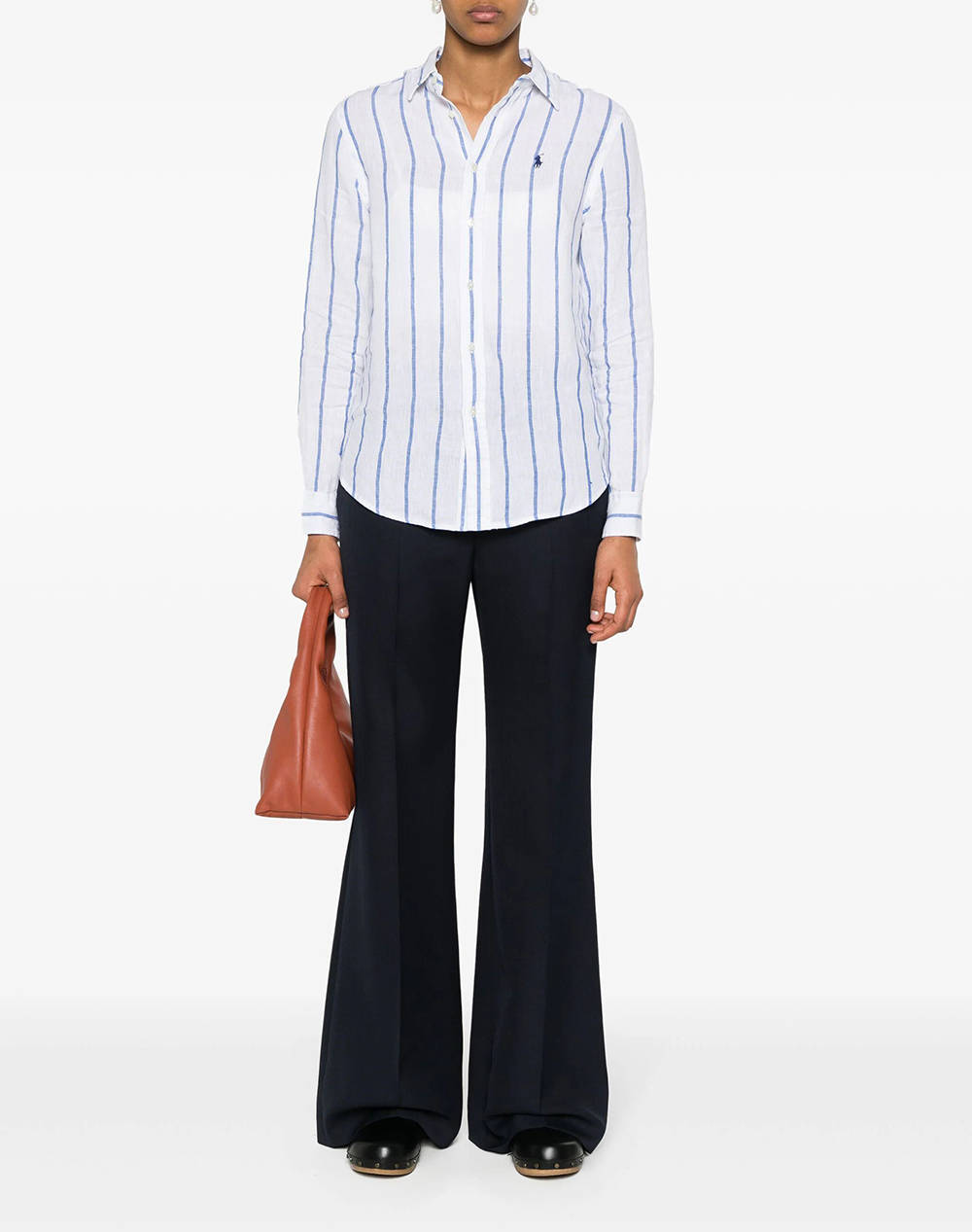 RALPH LAUREN RELAXED-LONG SLEEVE-BUTTON FRONT SHIRT