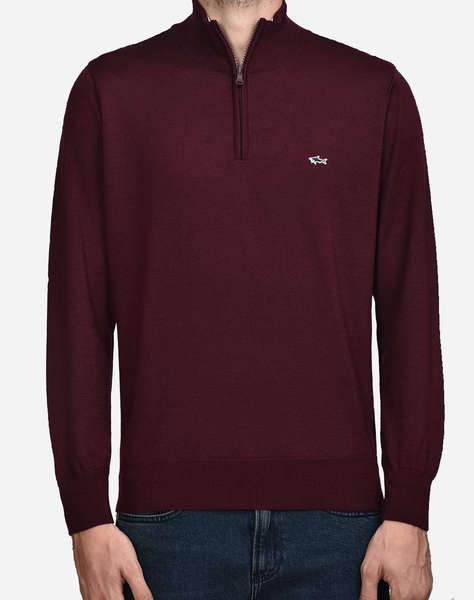 PAUL&SHARK MEN''S ZIPPED PULLOVER C.W. WOOL