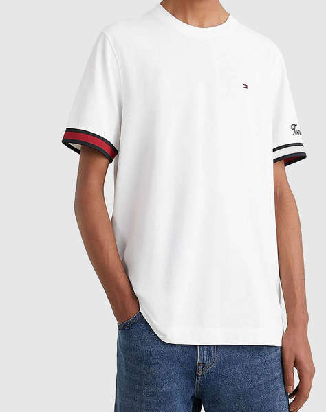 TOMMY HILFIGER PIQUE FLAG CUFF TEE