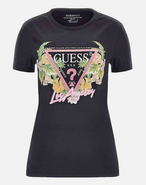 GUESS SS CN TRIANGLE FLOWERS TEE HALENKA DÁMSKÁ