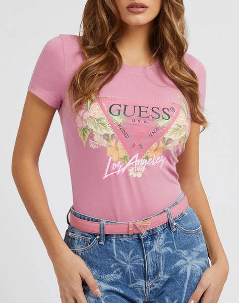 GUESS SS CN TRIANGLE FLOWERS TEE HALENKA DÁMSKÁ
