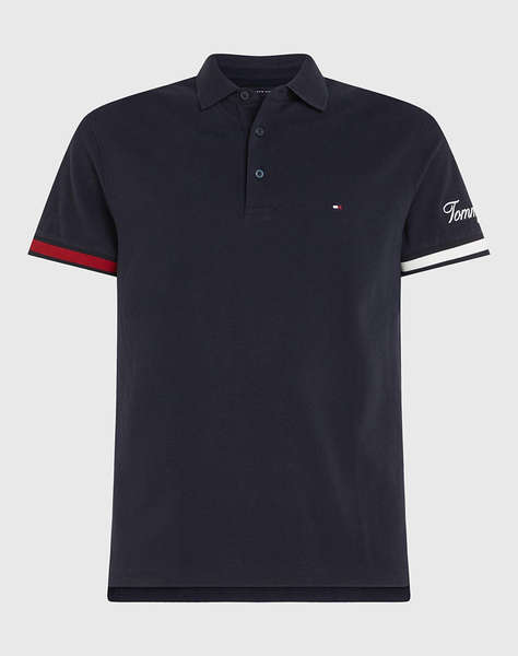 TOMMY HILFIGER FLAG CUFF SLIM POLO