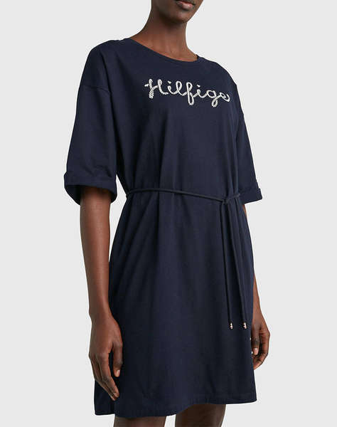 TOMMY HILFIGER REG ROPE PUFF PRINT KNEE DRS SS