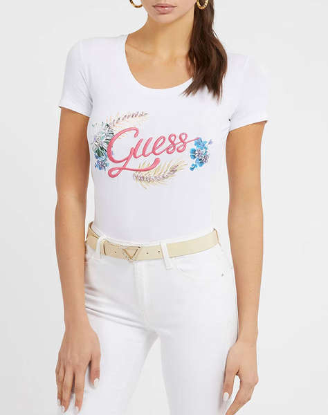 GUESS SS RN EMBELLISH LOGO TEE HALENKA DÁMSKÁ