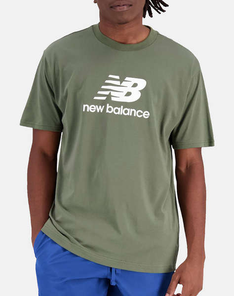 NEWBALANCE HALENKA ESSENTIALS STACKED LOGO COTTON JERSEY SHORT SLEEVE T-SHI