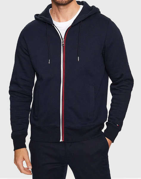 TOMMY HILFIGER SPLIT GLOBAL STRIPE ZIP HOODY