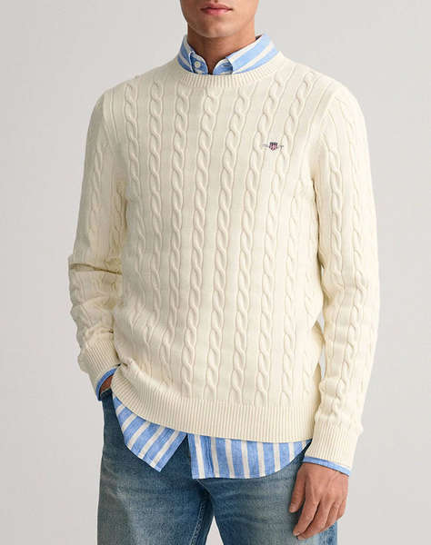 GANT PULOVR ΜΜ COTTON CABLE C-NECK