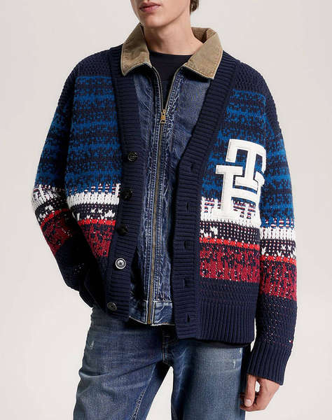 TOMMY HILFIGER OMBRE TEXTURED STRIPE CARDI
