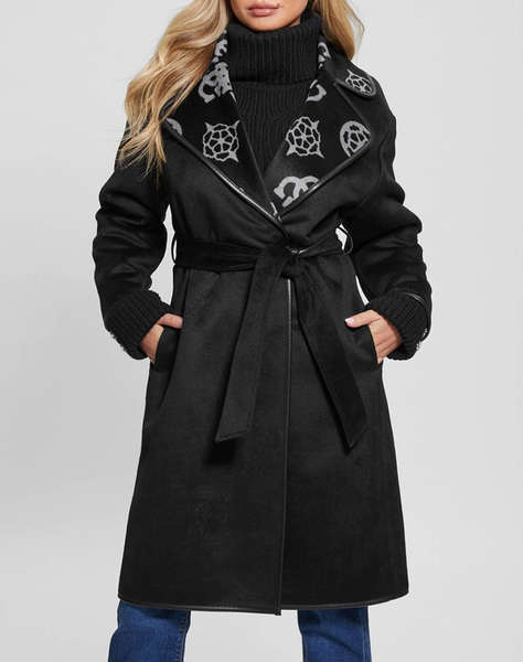 GUESS LUDOVICA LOGO WRAP COAT BUNDA DÁMSKÁ