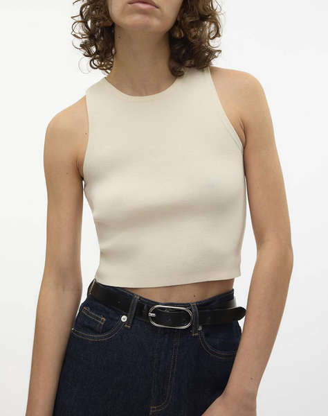 VERO MODA VMGINNY SL O-NECK CROP TOP NOOS