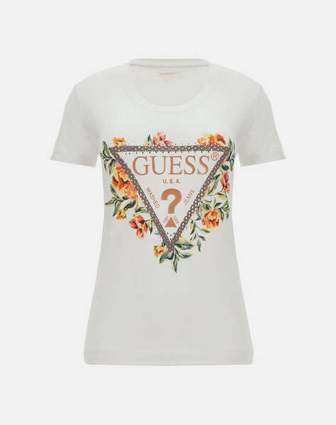 GUESS SS CN TRIANGLE FLOWERS TEE TRIČKO DÁMSKÉ