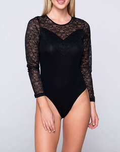 LUNA Micro Touch lace body with long sleeves