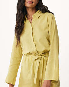 MEXX Linen blouse with split in sleeve
